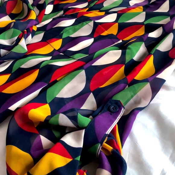 Alice + Olivia sheer multicolor button-up - Picture 3 of 3